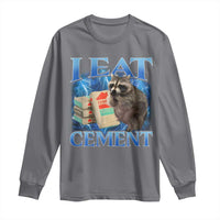 I Eat Cement Long Sleeve Shirt Cursed Raccoon Funny Oddly Dank Meme Gen Z - Wonder Print Shop