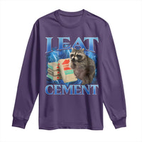 I Eat Cement Long Sleeve Shirt Cursed Raccoon Funny Oddly Dank Meme Gen Z - Wonder Print Shop