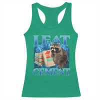 I Eat Cement Racerback Tank Top Cursed Raccoon Funny Oddly Dank Meme Gen Z - Wonder Print Shop