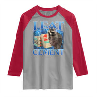 I Eat Cement Raglan Shirt Cursed Raccoon Funny Oddly Dank Meme Gen Z - Wonder Print Shop