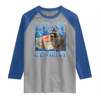 I Eat Cement Raglan Shirt Cursed Raccoon Funny Oddly Dank Meme Gen Z - Wonder Print Shop