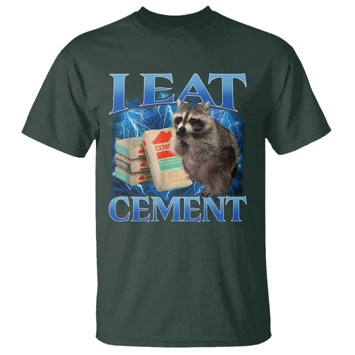 I Eat Cement T Shirt Cursed Raccoon Funny Oddly Dank Meme Gen Z - Wonder Print Shop
