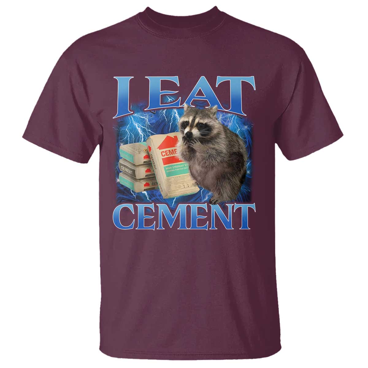 I Eat Cement T Shirt Cursed Raccoon Funny Oddly Dank Meme Gen Z - Wonder Print Shop