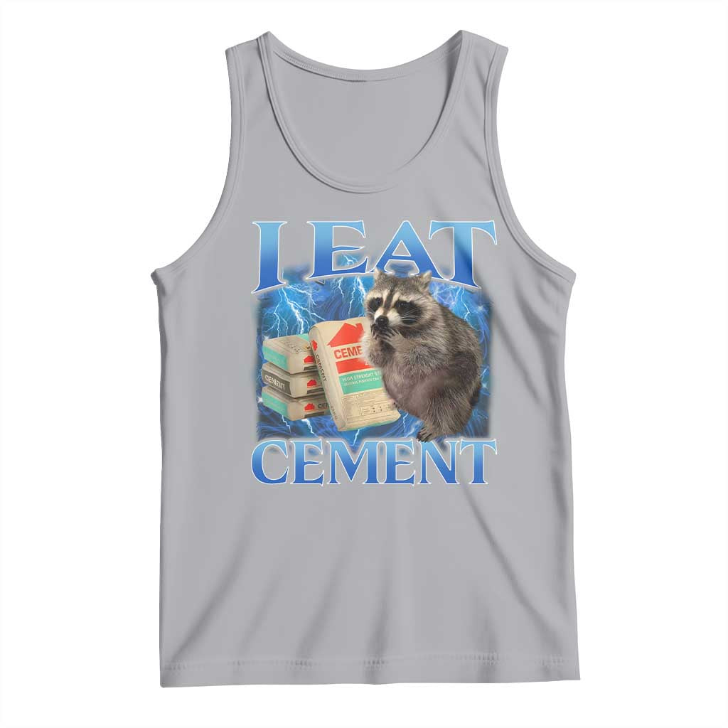 I Eat Cement Tank Top Cursed Raccoon Funny Oddly Dank Meme Gen Z - Wonder Print Shop