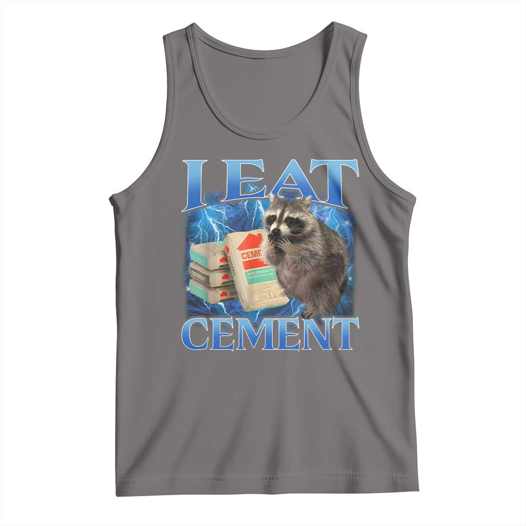 I Eat Cement Tank Top Cursed Raccoon Funny Oddly Dank Meme Gen Z - Wonder Print Shop