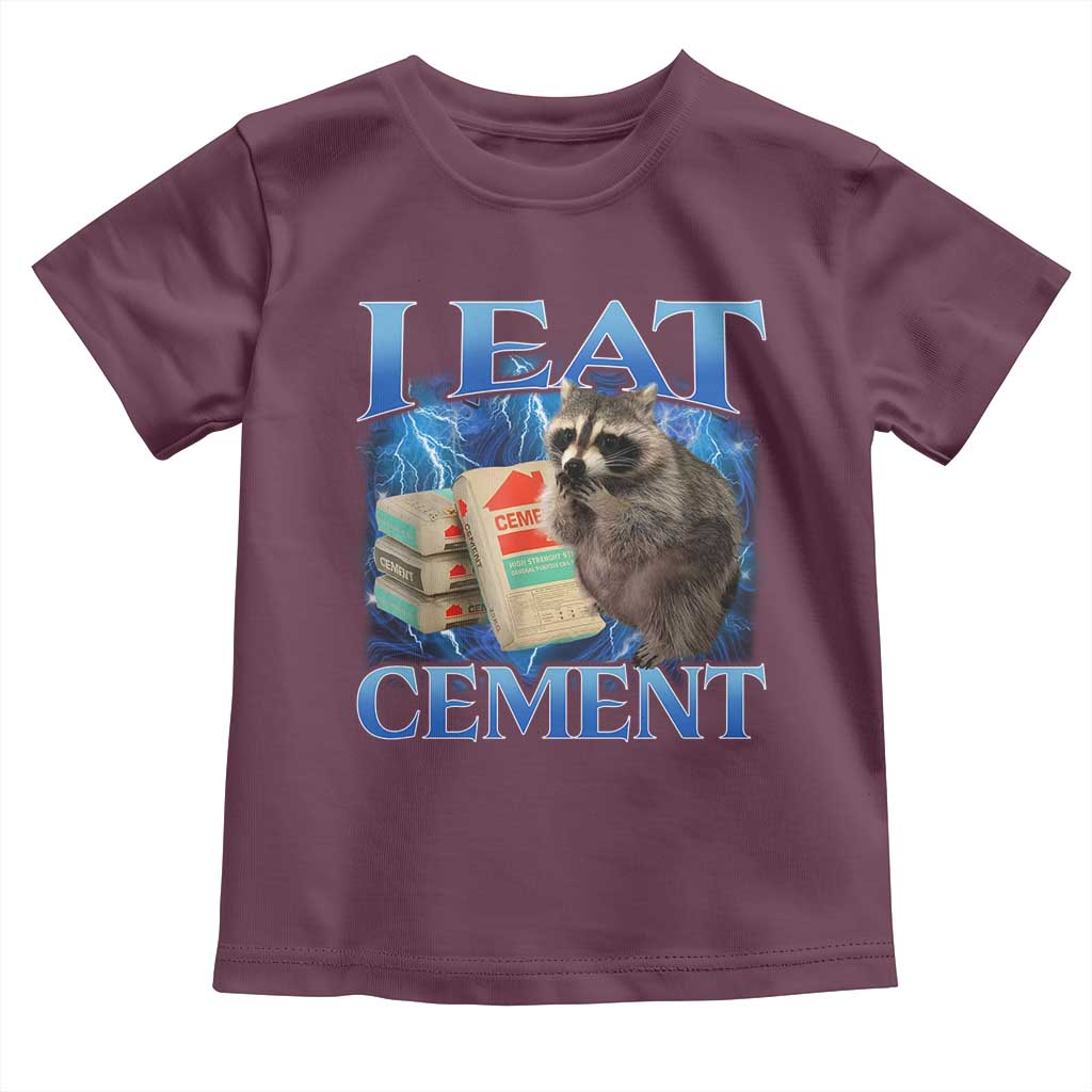 I Eat Cement Toddler T Shirt Cursed Raccoon Funny Oddly Dank Meme Gen Z - Wonder Print Shop