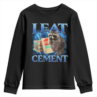 I Eat Cement Youth Sweatshirt Cursed Raccoon Funny Oddly Dank Meme Gen Z - Wonder Print Shop