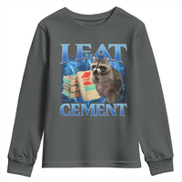 I Eat Cement Youth Sweatshirt Cursed Raccoon Funny Oddly Dank Meme Gen Z - Wonder Print Shop