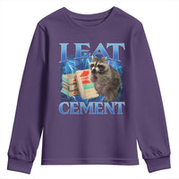 I Eat Cement Youth Sweatshirt Cursed Raccoon Funny Oddly Dank Meme Gen Z - Wonder Print Shop