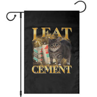 I Eat Cement Cat Meme Garden Flag Funny Internet Memes Bootleg Cursed Cat Lovers - Wonder Print Shop