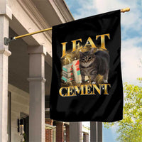 I Eat Cement Cat Meme Garden Flag Funny Internet Memes Bootleg Cursed Cat Lovers - Wonder Print Shop
