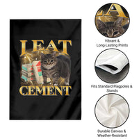 I Eat Cement Cat Meme Garden Flag Funny Internet Memes Bootleg Cursed Cat Lovers - Wonder Print Shop