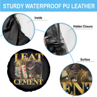 I Eat Cement Cat Meme Spare Tire Cover Funny Internet Memes Bootleg Cursed Cat Lovers - Wonder Print Shop