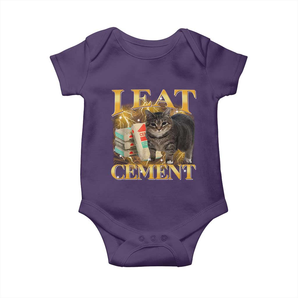 I Eat Cement Cat Meme Baby Onesie Funny Internet Memes Bootleg Cursed Cat Lovers - Wonder Print Shop