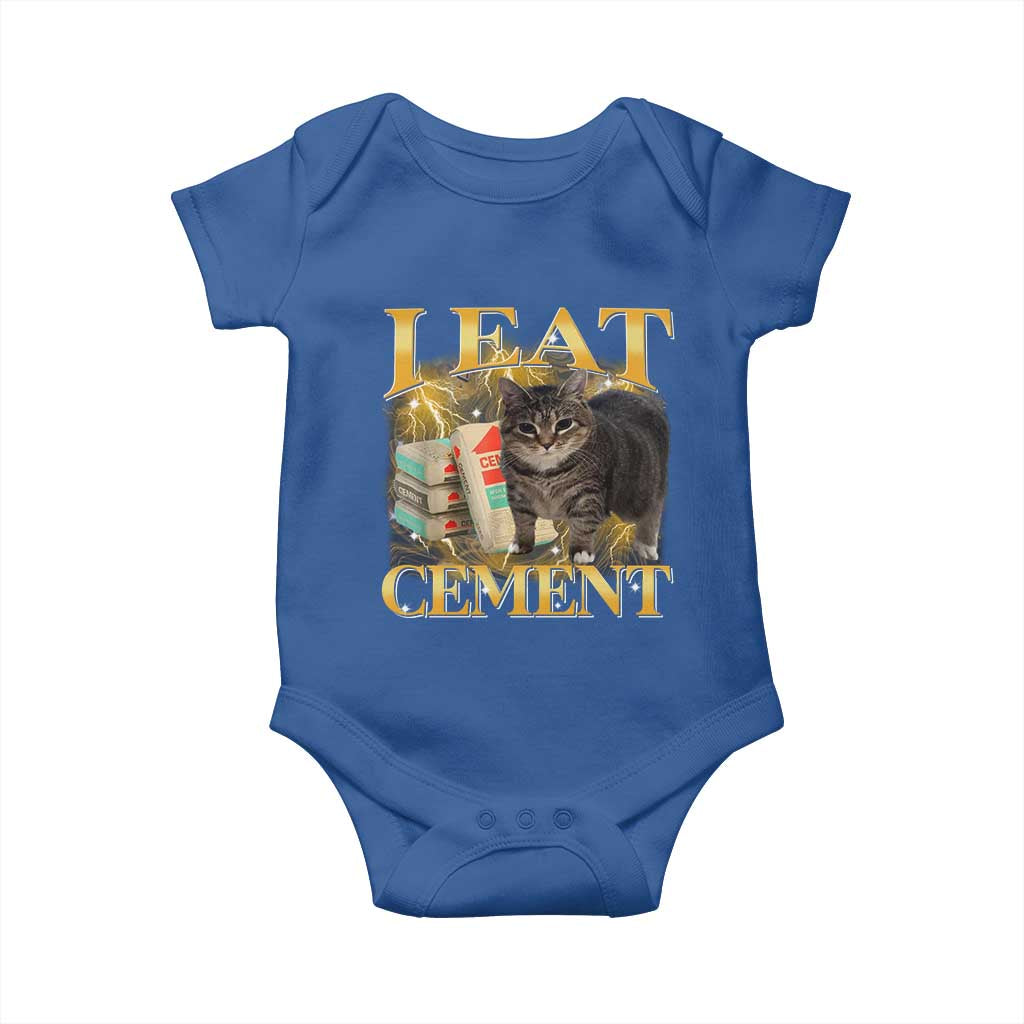 I Eat Cement Cat Meme Baby Onesie Funny Internet Memes Bootleg Cursed Cat Lovers - Wonder Print Shop