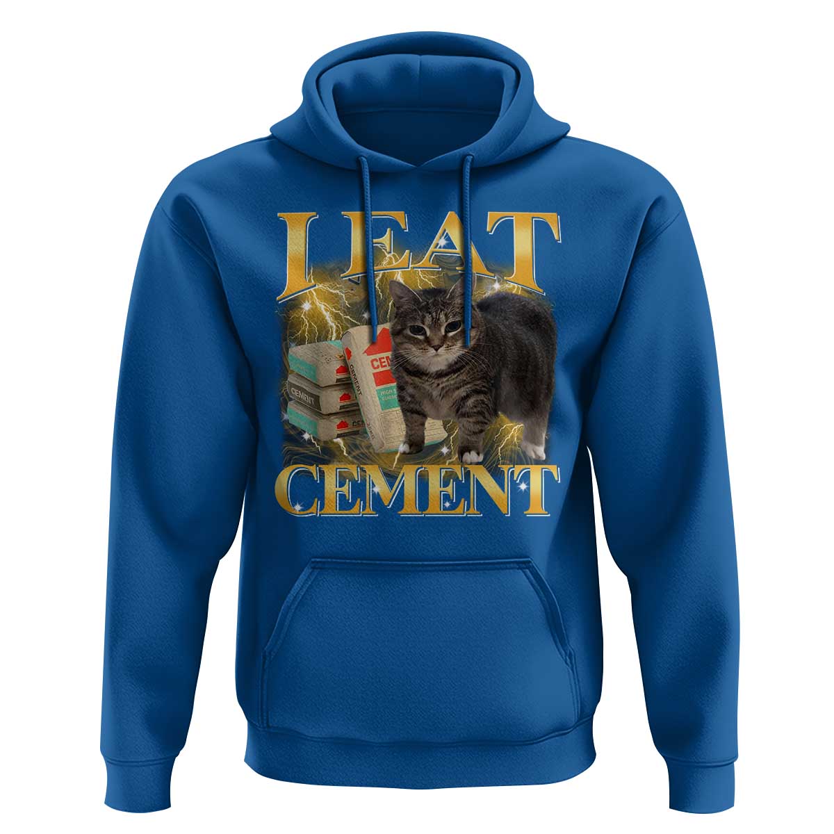 I Eat Cement Cat Meme Hoodie Funny Internet Memes Bootleg Cursed Cat Lovers - Wonder Print Shop