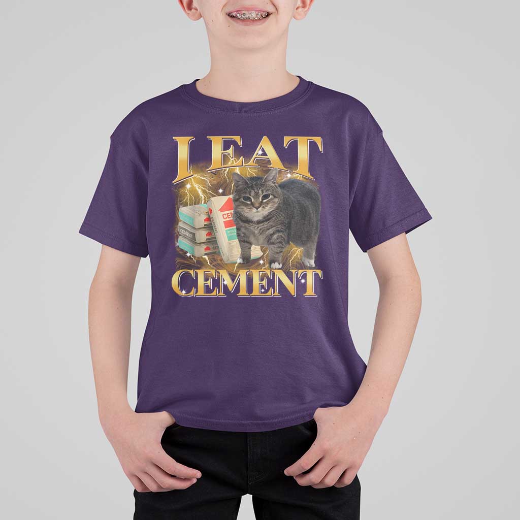 I Eat Cement Cat Meme T Shirt For Kid Funny Internet Memes Bootleg Cursed Cat Lovers - Wonder Print Shop