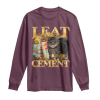 I Eat Cement Cat Meme Long Sleeve Shirt Funny Internet Memes Bootleg Cursed Cat Lovers - Wonder Print Shop