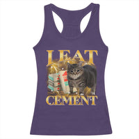 I Eat Cement Cat Meme Racerback Tank Top Funny Internet Memes Bootleg Cursed Cat Lovers - Wonder Print Shop