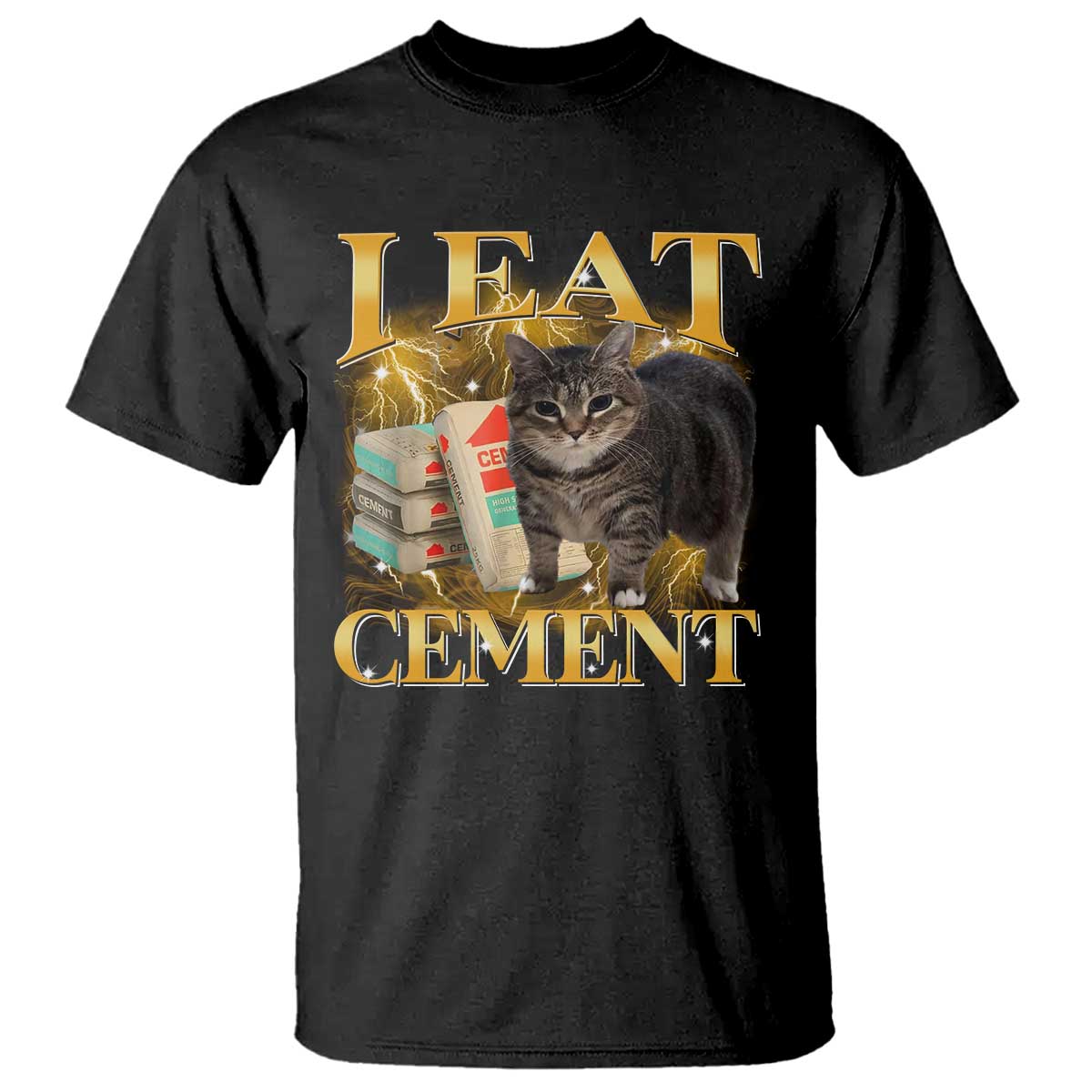 I Eat Cement Cat Meme T Shirt Funny Internet Memes Bootleg Cursed Cat Lovers - Wonder Print Shop