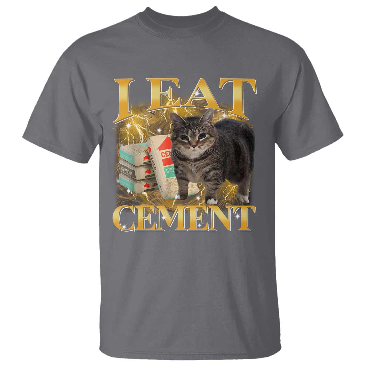 I Eat Cement Cat Meme T Shirt Funny Internet Memes Bootleg Cursed Cat Lovers - Wonder Print Shop