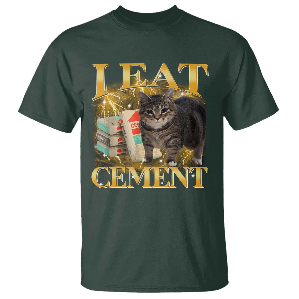 I Eat Cement Cat Meme T Shirt Funny Internet Memes Bootleg Cursed Cat Lovers - Wonder Print Shop