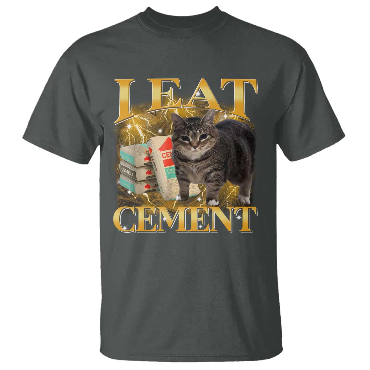 I Eat Cement Cat Meme T Shirt Funny Internet Memes Bootleg Cursed Cat Lovers - Wonder Print Shop