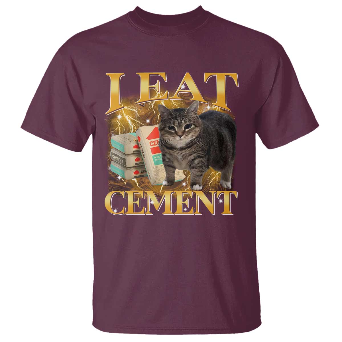 I Eat Cement Cat Meme T Shirt Funny Internet Memes Bootleg Cursed Cat Lovers - Wonder Print Shop