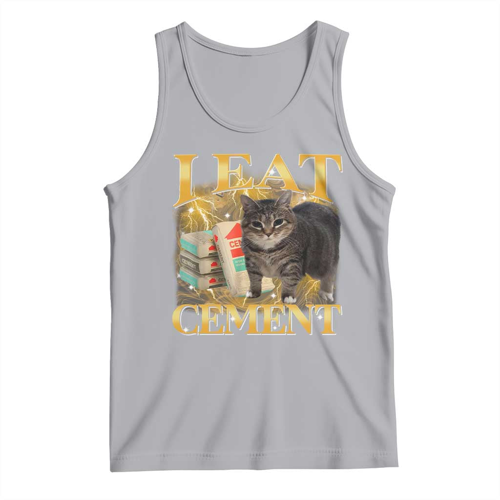 I Eat Cement Cat Meme Tank Top Funny Internet Memes Bootleg Cursed Cat Lovers - Wonder Print Shop