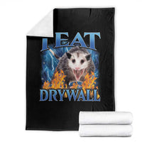 Possum Meme Throw Blanket I Eat Drywall Opossum Funny Weird Cursed Internet Memes - Wonder Print Shop