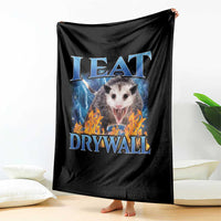 Possum Meme Throw Blanket I Eat Drywall Opossum Funny Weird Cursed Internet Memes - Wonder Print Shop