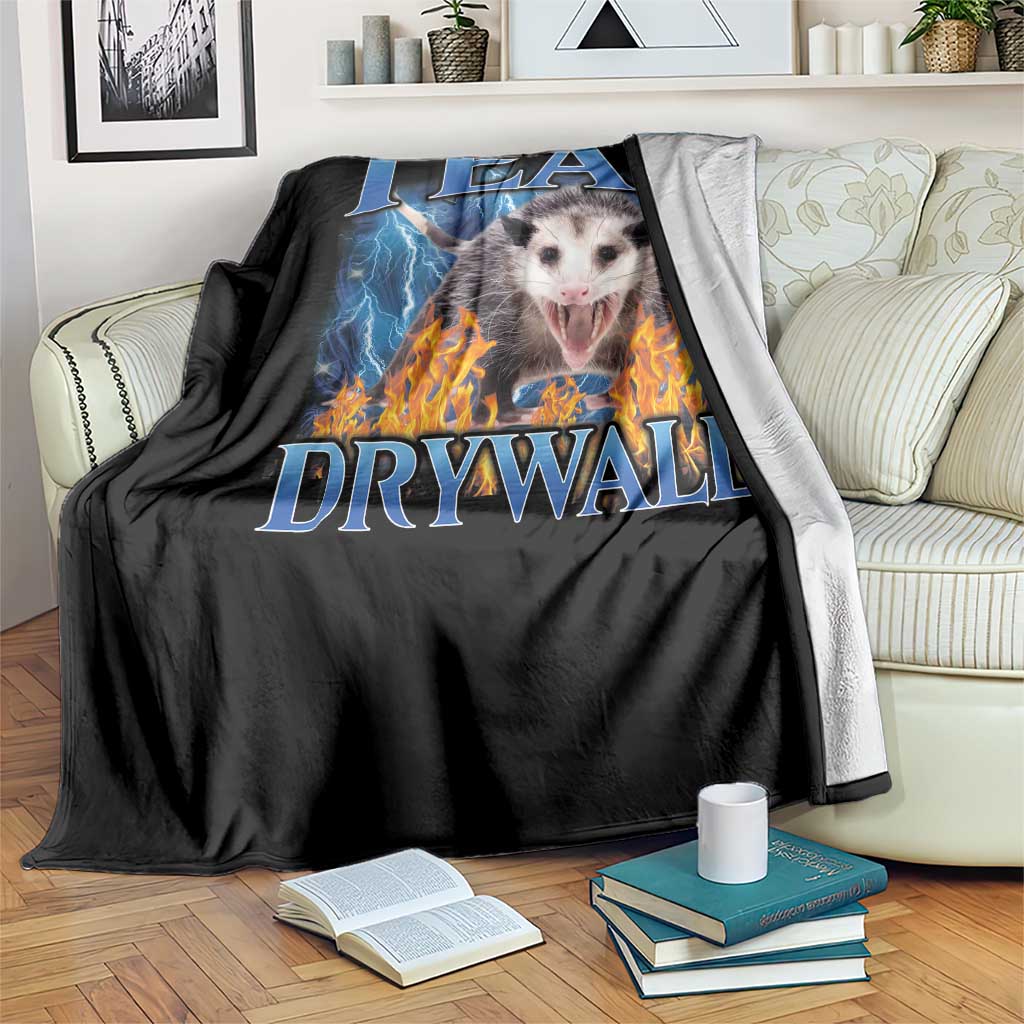 Possum Meme Throw Blanket I Eat Drywall Opossum Funny Weird Cursed Internet Memes - Wonder Print Shop