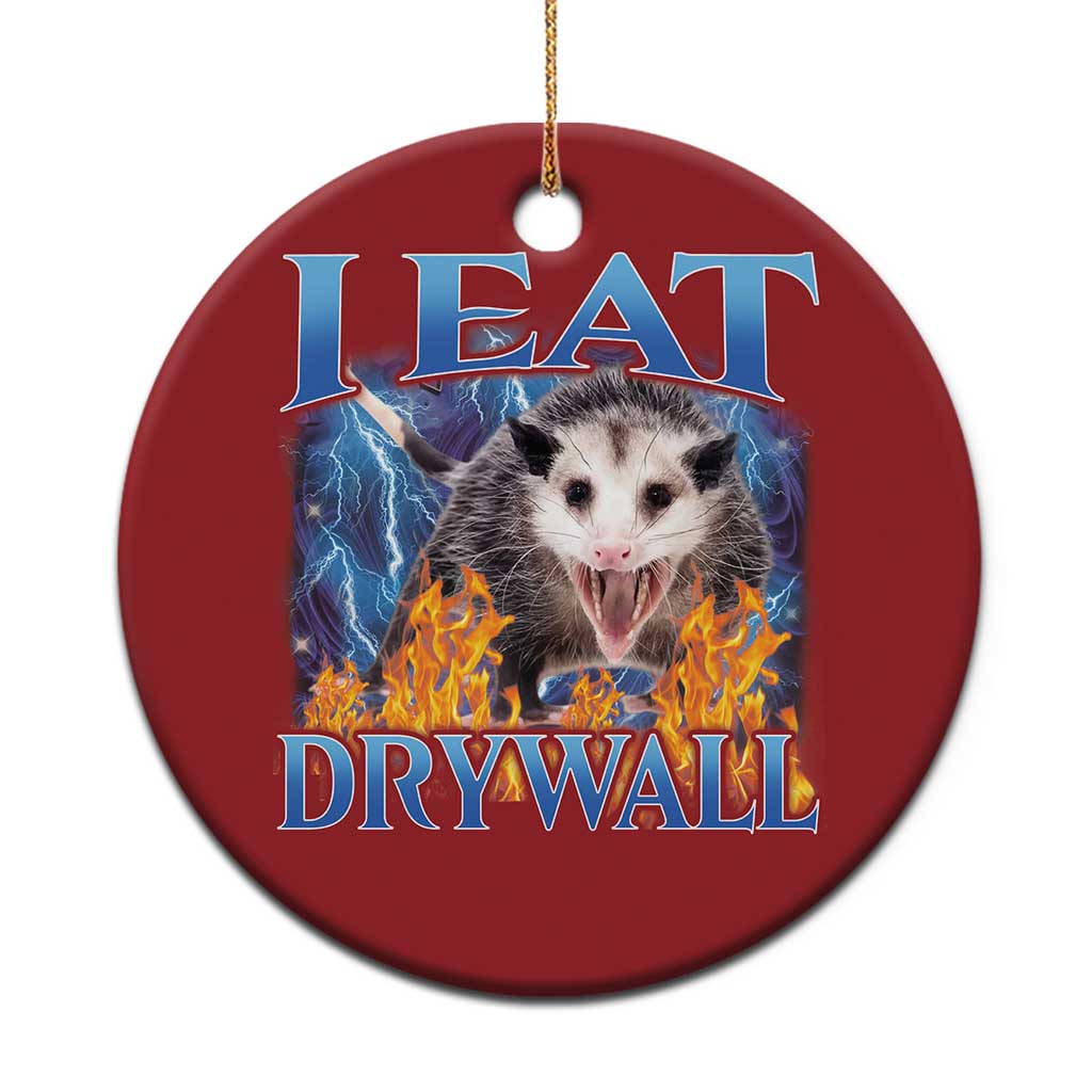 Possum Meme Christmas Ornament I Eat Drywall Opossum Funny Weird Cursed Internet Memes - Wonder Print Shop