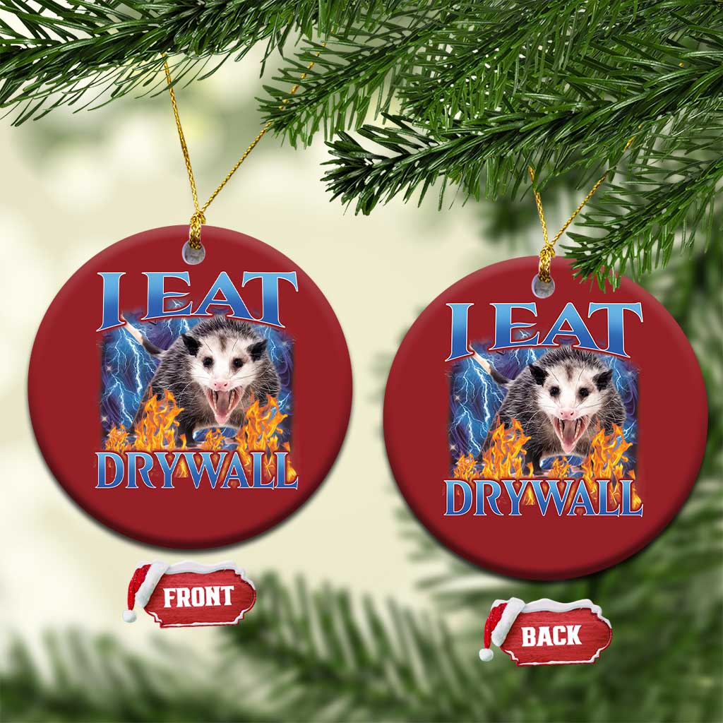 Possum Meme Christmas Ornament I Eat Drywall Opossum Funny Weird Cursed Internet Memes - Wonder Print Shop