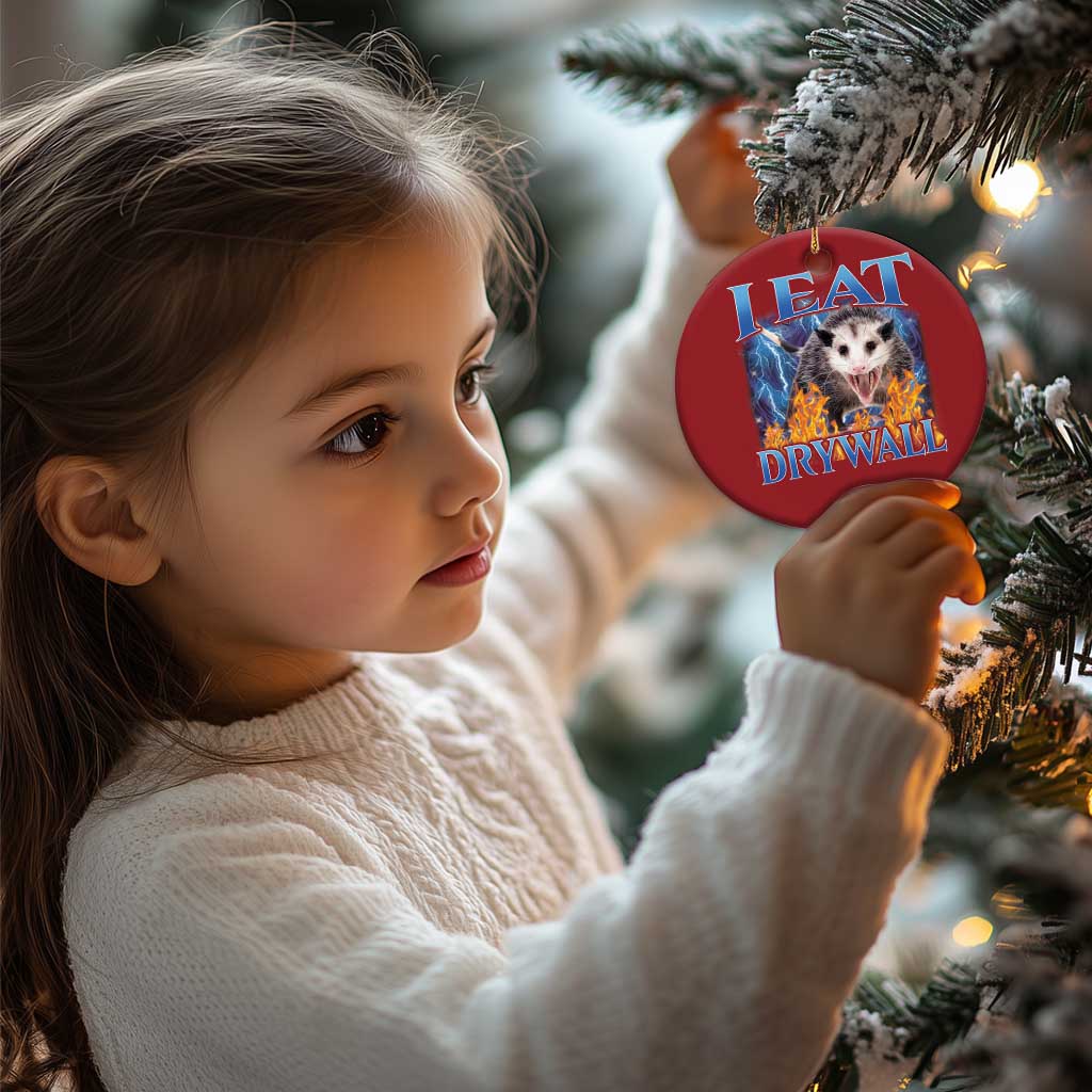 Possum Meme Christmas Ornament I Eat Drywall Opossum Funny Weird Cursed Internet Memes - Wonder Print Shop