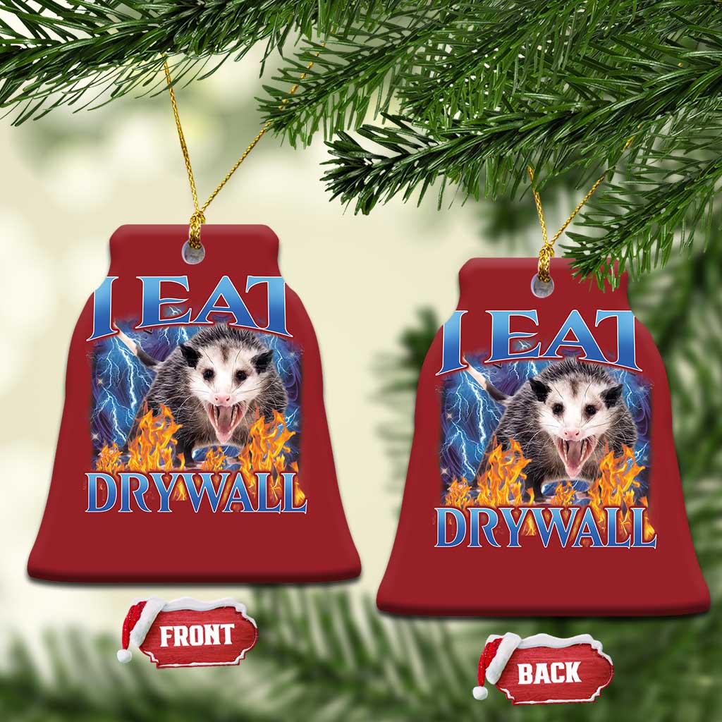 Possum Meme Christmas Ornament I Eat Drywall Opossum Funny Weird Cursed Internet Memes - Wonder Print Shop