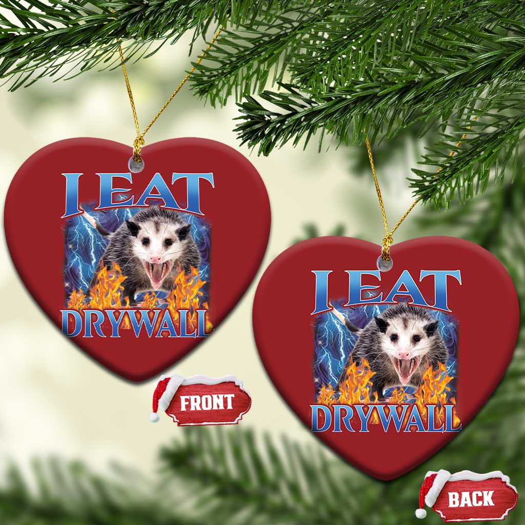 Possum Meme Christmas Ornament I Eat Drywall Opossum Funny Weird Cursed Internet Memes - Wonder Print Shop