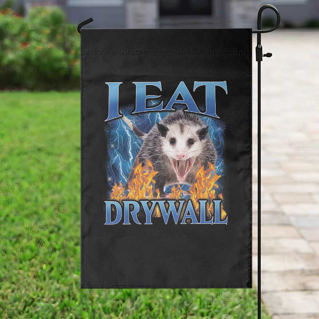 Possum Meme Garden Flag I Eat Drywall Opossum Funny Weird Cursed Internet Memes - Wonder Print Shop