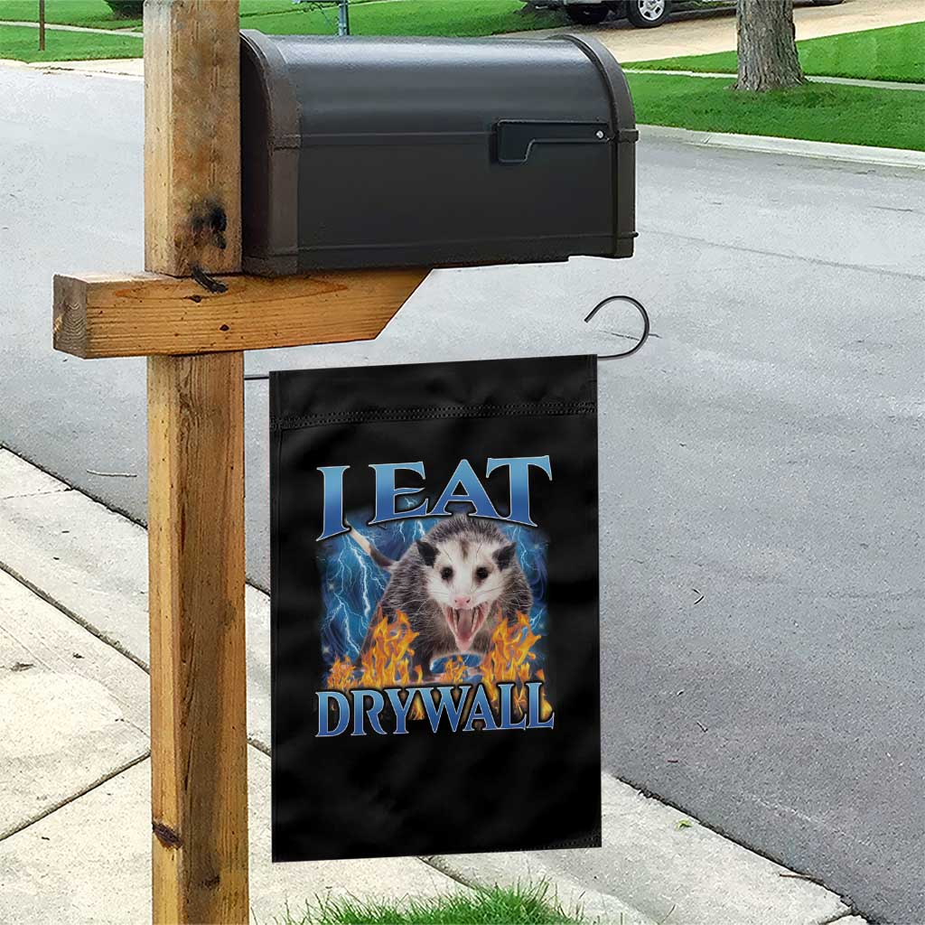 Possum Meme Garden Flag I Eat Drywall Opossum Funny Weird Cursed Internet Memes - Wonder Print Shop