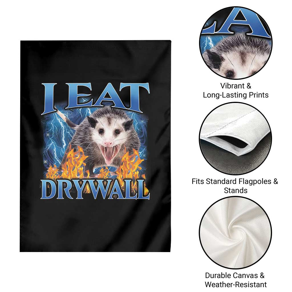Possum Meme Garden Flag I Eat Drywall Opossum Funny Weird Cursed Internet Memes - Wonder Print Shop