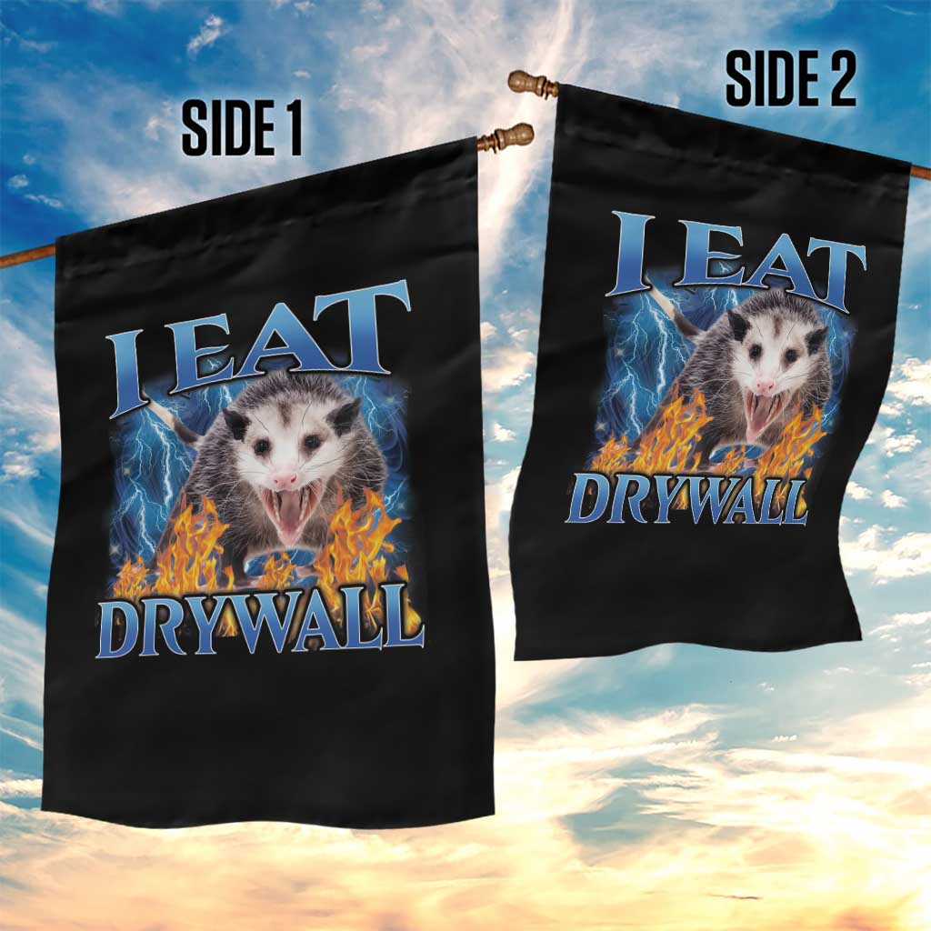 Possum Meme Garden Flag I Eat Drywall Opossum Funny Weird Cursed Internet Memes - Wonder Print Shop
