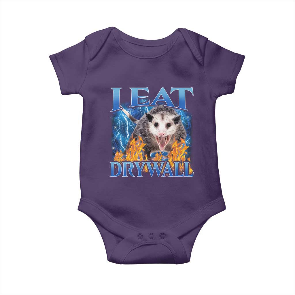 Possum Meme Baby Onesie I Eat Drywall Opossum Funny Weird Cursed Internet Memes - Wonder Print Shop
