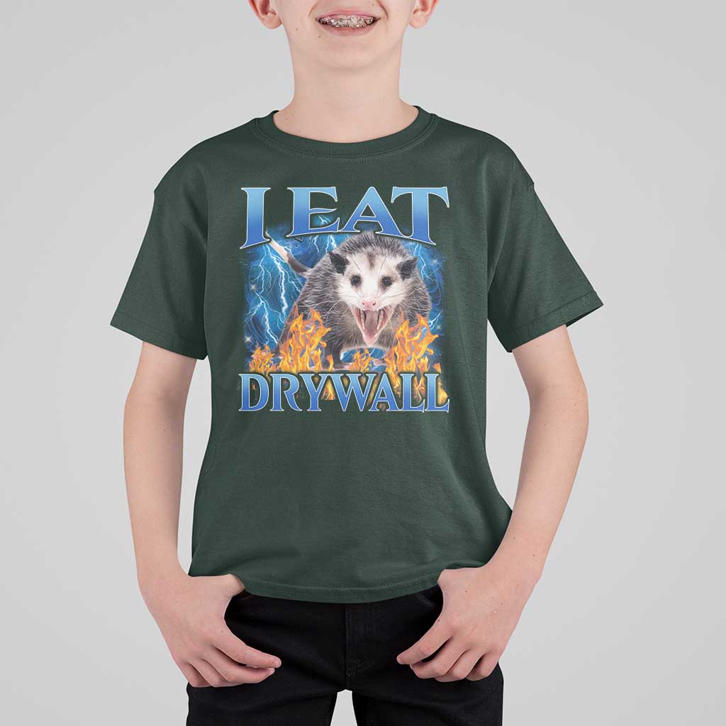 Possum Meme T Shirt For Kid I Eat Drywall Opossum Funny Weird Cursed Internet Memes - Wonder Print Shop