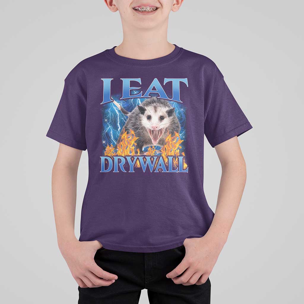 Possum Meme T Shirt For Kid I Eat Drywall Opossum Funny Weird Cursed Internet Memes - Wonder Print Shop