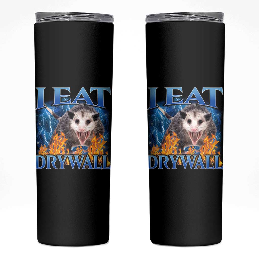 Possum Meme Skinny Tumbler I Eat Drywall Opossum Funny Weird Cursed Internet Memes - Wonder Print Shop