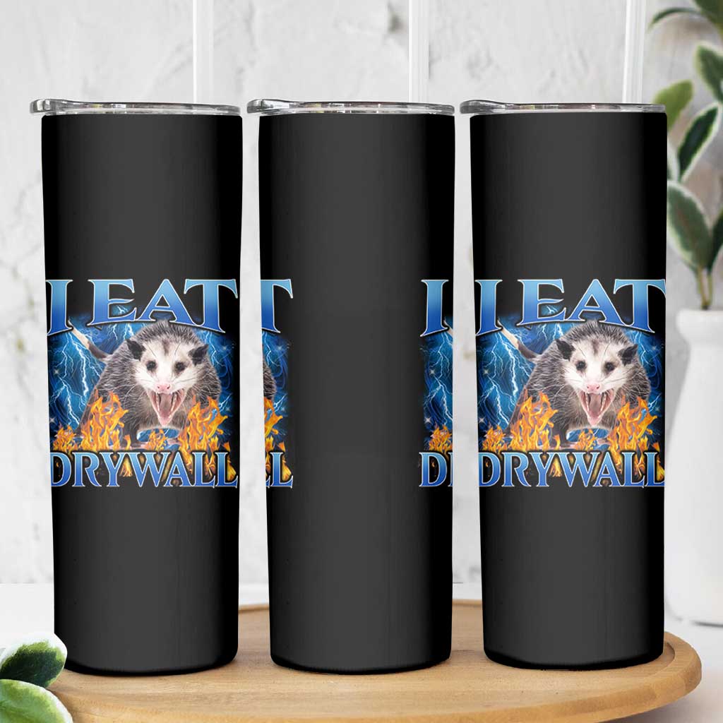 Possum Meme Skinny Tumbler I Eat Drywall Opossum Funny Weird Cursed Internet Memes - Wonder Print Shop