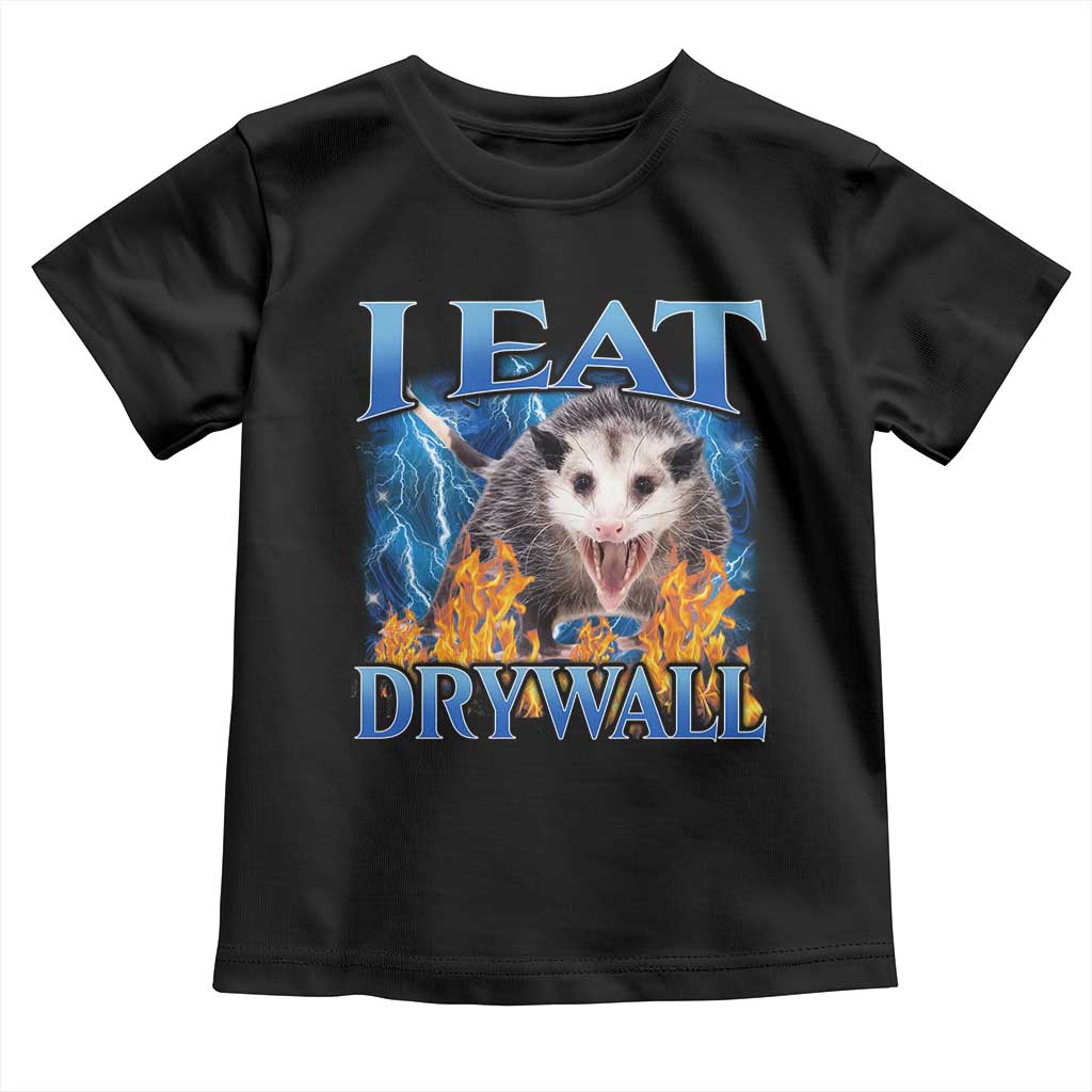 Possum Meme Toddler T Shirt I Eat Drywall Opossum Funny Weird Cursed Internet Memes - Wonder Print Shop