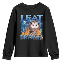 Possum Meme Youth Sweatshirt I Eat Drywall Opossum Funny Weird Cursed Internet Memes - Wonder Print Shop