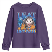 Possum Meme Youth Sweatshirt I Eat Drywall Opossum Funny Weird Cursed Internet Memes - Wonder Print Shop