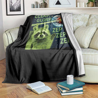 Funny Alien Raccoon Meme Throw Blanket Glerp Glorp Brainrot Stupid Gift - Wonder Print Shop